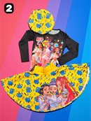 Conjunto de Lujo Inspirado en Heroínas Modernas - Blusa, Falda y Boina de Alta Calidad