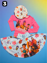 Conjunto de Lujo Inspirado en Heroínas Modernas - Blusa, Falda y Boina de Alta Calidad