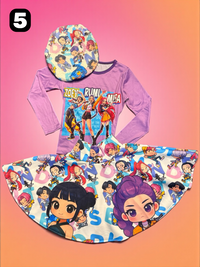 Conjunto de Lujo Inspirado en Heroínas Modernas - Blusa, Falda y Boina de Alta Calidad