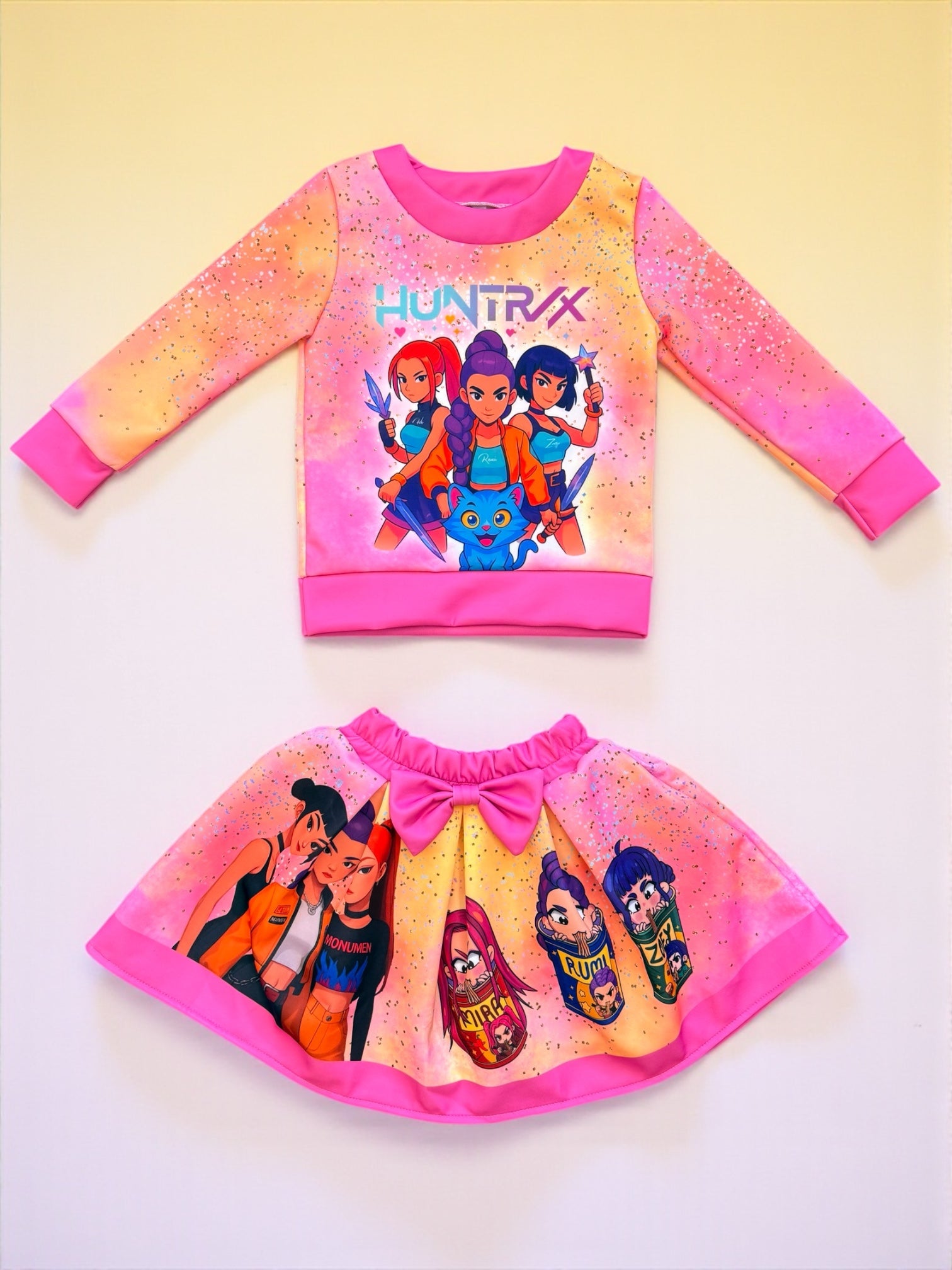 Set K-POP – Blusa Manga Larga + Falda con Moño 🎀 (Edición Limitada)