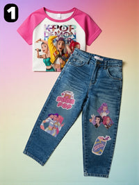 Set de Jeans y Blusa K-POP Edición Deluxe – Estilo, Comodidad y Brillo 💖