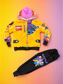 Conjunto Exclusivo Inspirado en Heroínas de KPOP - Hoodie Vibrante con Detalles Únicos y Pants a Juego