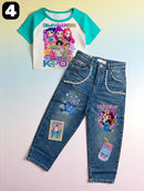 Set de Jeans y Blusa K-POP Edición Deluxe – Estilo, Comodidad y Brillo 💖