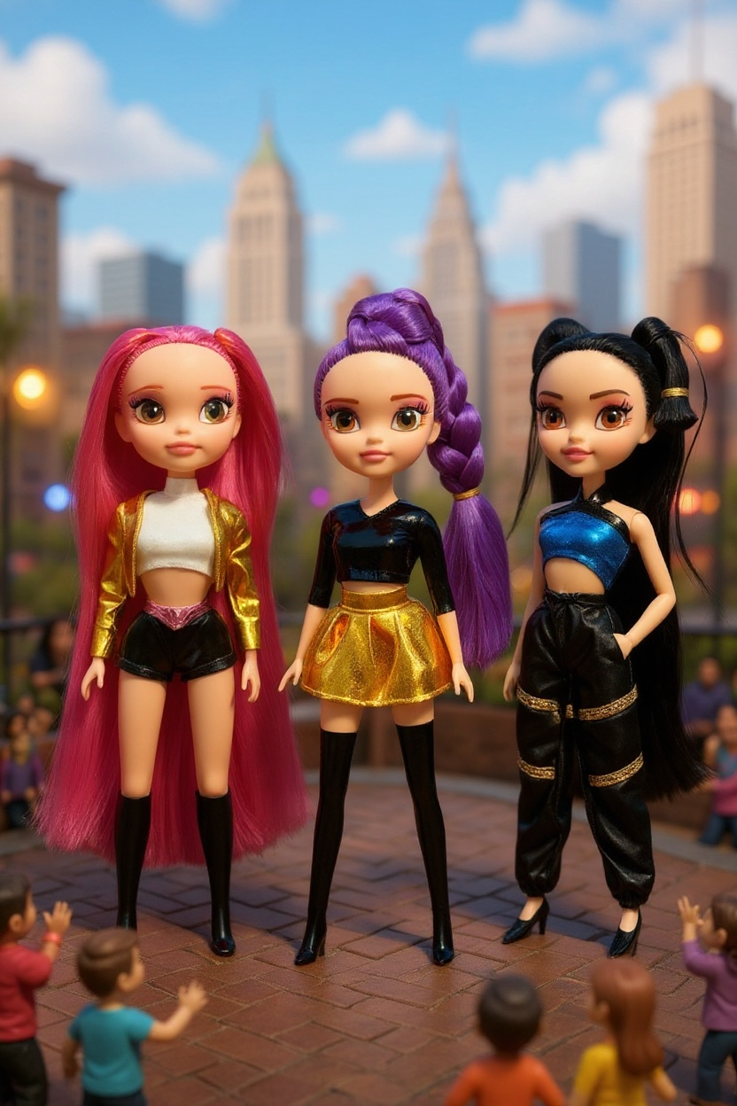 Trio Premium de Muñeca K-POP (3 piezas)
